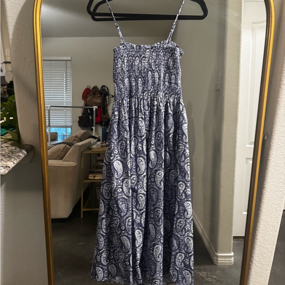 H&M Blue Paisley Smocked Dress - Picture 4 of 5
